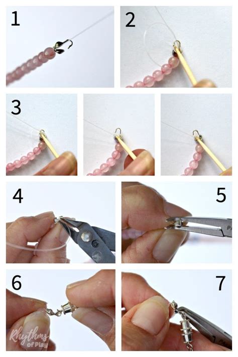 How To Make Start And Finish A Beaded Necklace Or Bracelet Rop Diy Jewelry Tutorials Diy