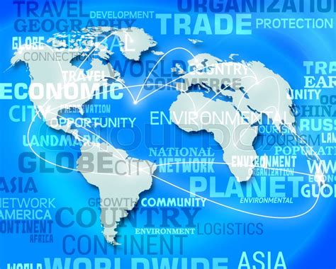 Blue World Map Background Means International Global Maps Stock Photo