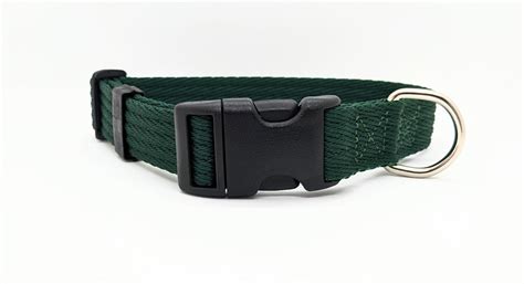 Essentials Adjustable Dog Collar In Forest Green Bows And Whistles