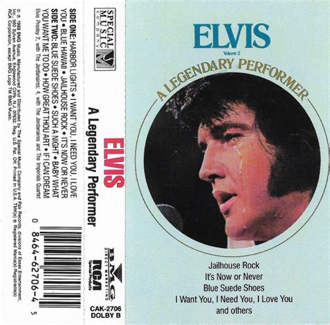 elvis a legendary performer volume 2 1989 dolby b white shell cassette discogs