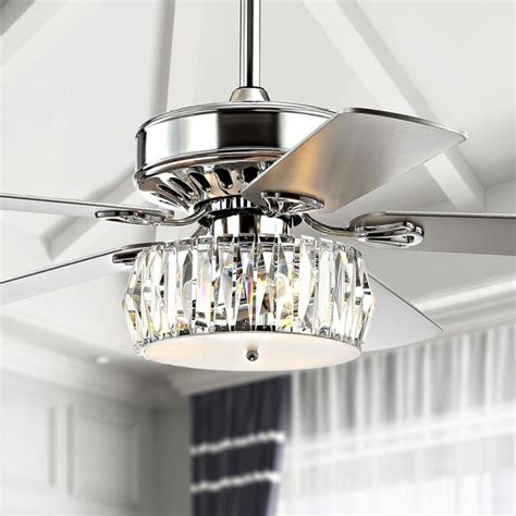 Jonathan Y Glam 52 In Chrome Led Indoor Ceiling Fan With Remote 5