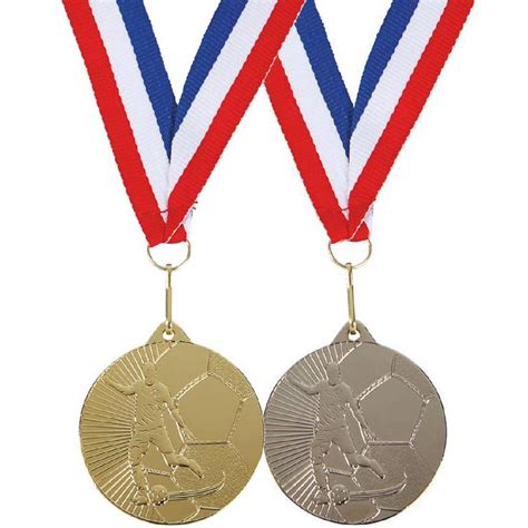 45mm Gold Football Medal On Ribbon Challenge Trophies