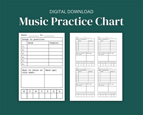 Music Practice Chart Weekly Assignments Log Printable Pdf Etsy Australia