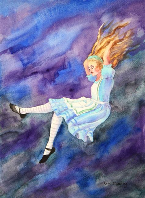Alice In Wonderland Down The Rabbit Hole Painting Original Etsy