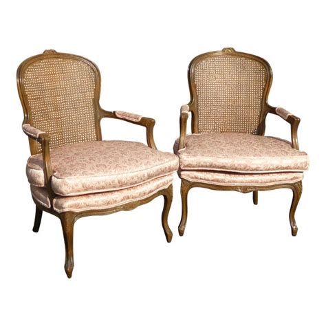 Vintage French Provincial Cane Back Chairs A Pair Chairish