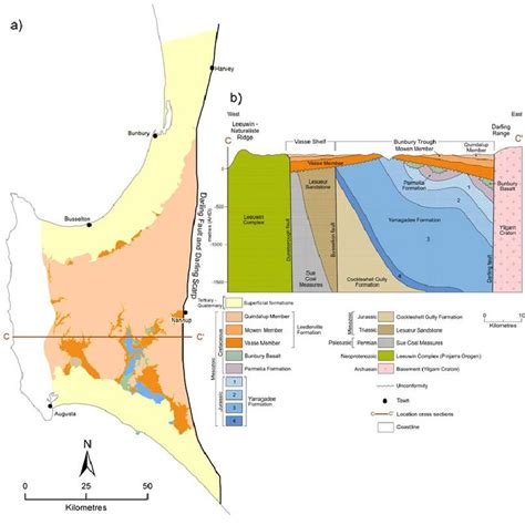 Surface Geology Of The Southern Perth Basin A And Geological