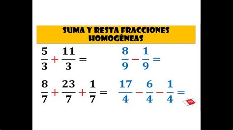 Suma Y Resta Fracciones Homogéneas Youtube