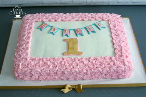 Pink And Gold Sheet Cake First Birthday Mermaid Birthday Cakes