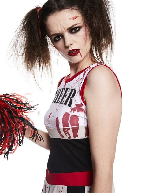 Halloween Zombie Cheerleader Costume And Makeup Tutorial Party Delights Blog Creepy Halloween