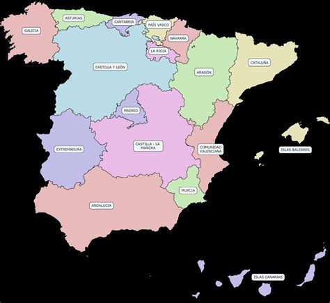 Mapa De Espana Comunidades