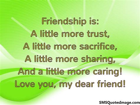 Love You My Dear Friend Friendship Sms Quotes Image