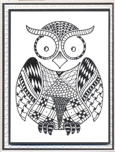 Zentangle Owl By Scootsv Cards And Paper Crafts At Splitcoaststampers