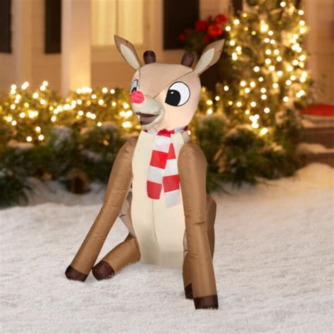 gemmy rudolph the red nosed reindeer airblown inflatable 086786353066 for sale online ebay