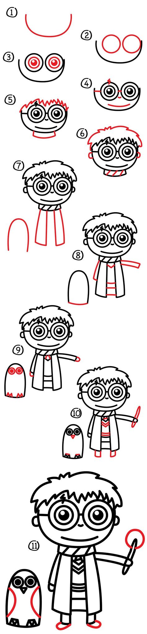 How about another harry potter based tutorial? How To Draw A Cartoon Harry Potter And Hedwig - Art For ...