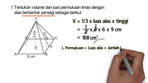 Menghitung Luas Permukaan Limas Segi Empat Youtube Riset