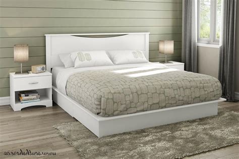 White Queen or Full Size Platform Bed Frame
