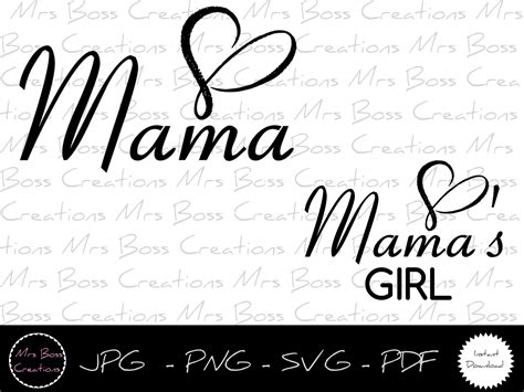 Mama And Mamas Girl Svg  Png Pdf Cut Files Etsy
