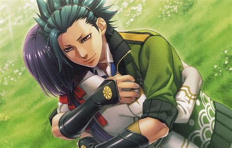 Grass Meadow Hugs Jacket Guy Art Visual Novel Kamigami No Asobi Game Of The Gods Yone