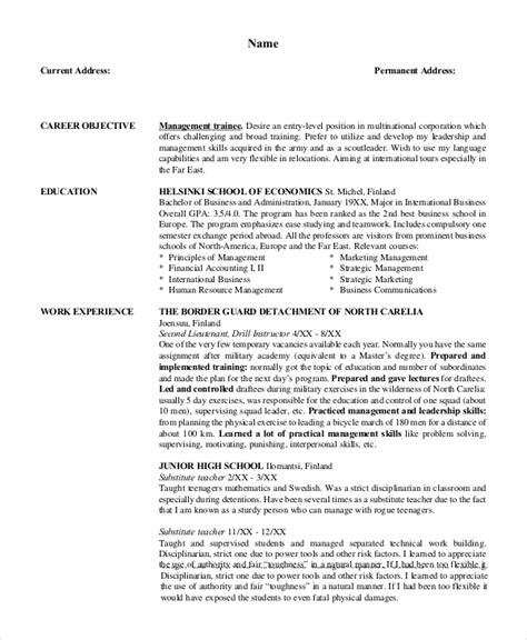 sample resume objective templates   ms word