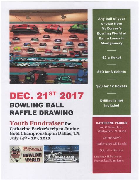 Bowling Ball Raffle Fundraiser 6 Tickets