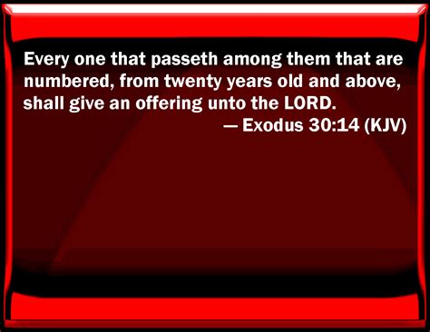 Exodus 3014 Every One That Passes Among Them That Are Numbered From