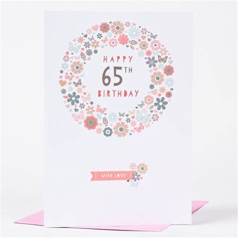 65th Birthday Card With Love Only 59p 65th Birthday Cards