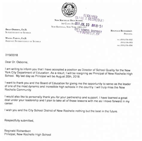 School Board Resignation Letter Samples And Templates Download