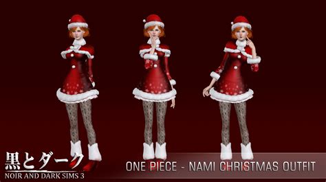 Ts3 One Piece Nami Christmas Outfit Noir And Dark Sims
