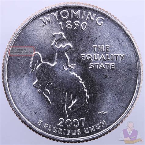 2007 D State Quarter Wyoming Bu Cn - Clad Us Coin