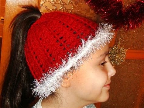 Christmas Messy Bun Hat Ponytail Beanie For Girls And Women Running