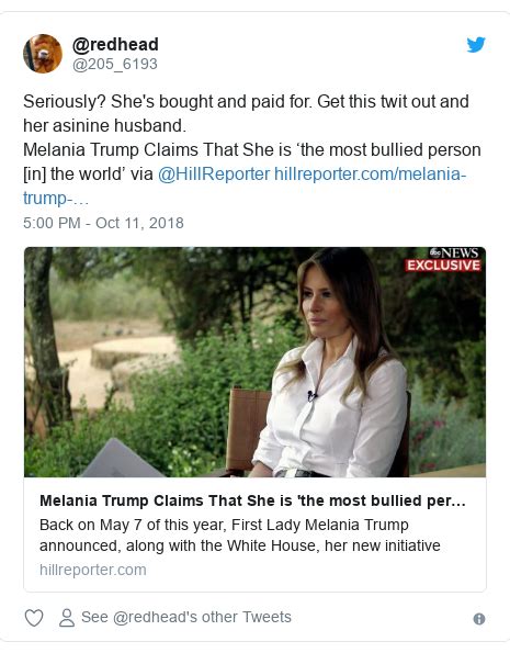 Melania Trump Im The Most Bullied Person On The World Bbc News