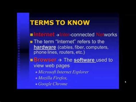 Let's begin and see what are the basic terms for internet that we will use for our nokia nrs certification course. Internet Basic Terminology - YouTube