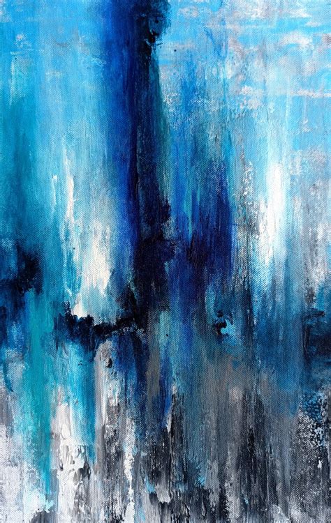 Abstract Painting Blue Abstract Canvas Art Large Wall Art Etsy