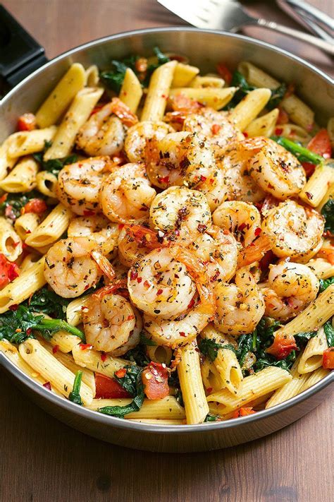 They like rajma with almost everything. Tomato Spinach Shrimp Pasta - Best Shrimp Pasta Recipe ...