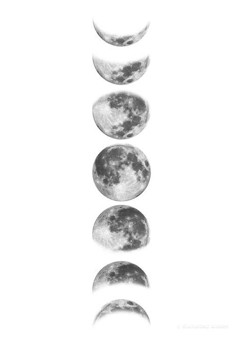 Moon Phases Print Black & White Moon Wall Art Lunar Phase | Etsy | Moon