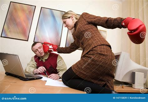 Secretary Try To Impact On The Businessman Stock Image Image Of