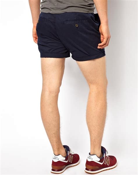 Lyst Asos Chino Shorts In Shorter Length In Blue For Men