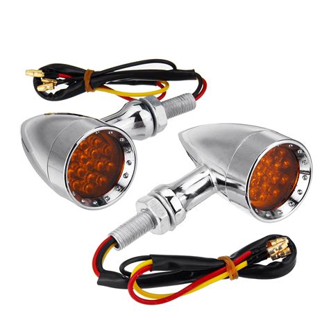 New 12v 10mm Motorcycle 15 Led Bullet Turn Signal Indicator Brake