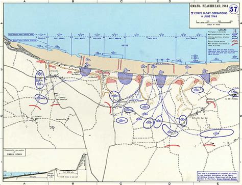 WW2 Map Of Omaha Beach During D Day