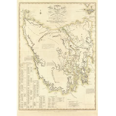 Van Diemens Land 1824 Thomas Scott The Tasmanian Map Centre
