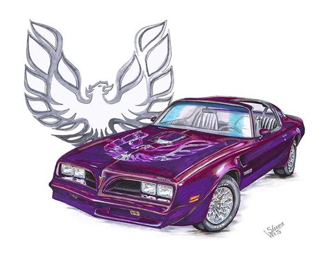 78 Pontiac Firebird Drawing By Shannon Watts