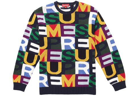 Check Out The Supreme Big Letters Sweater Multicolor Available On