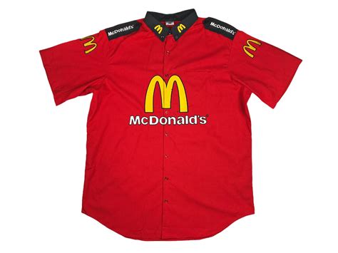 Vintage Mcdonalds Racing Shirt 90s Nascar Button Up Pit Crew Etsy