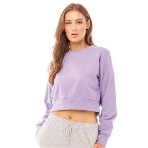 Buy Fluid Womens Cottonrecycled Polyester Crew Neck Cropped Sweatshirt