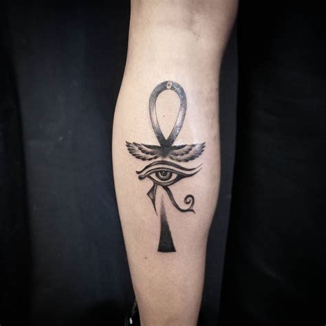 Ankh Eye Of Horus Tattoo For Dee Had A Blast With This Custom Design