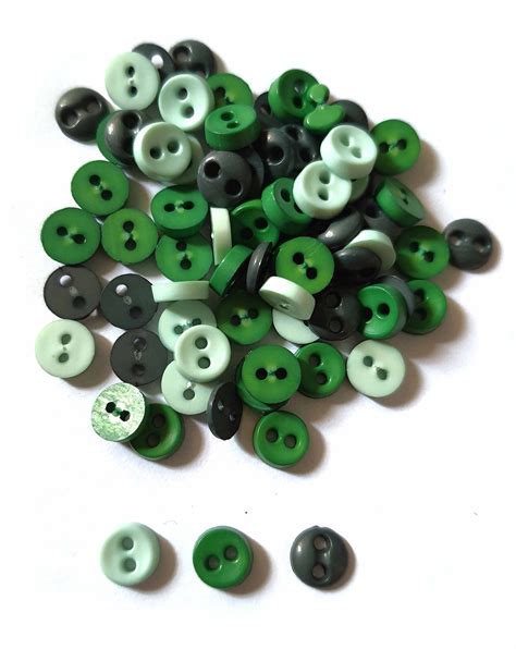 100 Pcs Tiny Buttons Micro Buttons 2 Holes Size 6mm Mix Dark Etsy