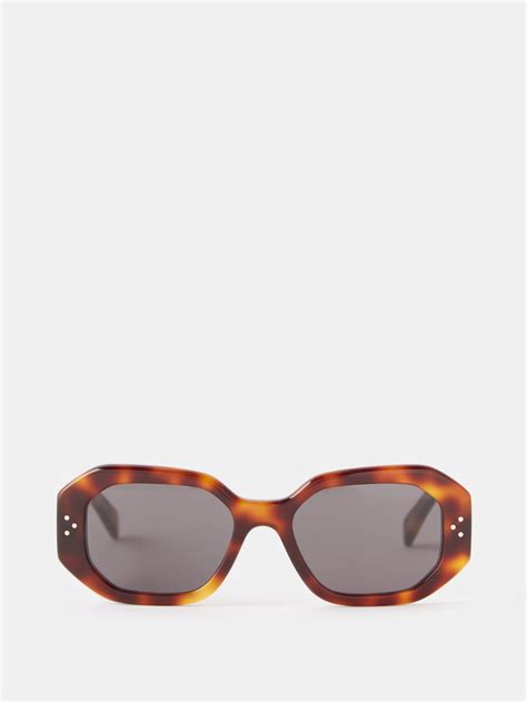 brown square tortoiseshell acetate sunglasses celine eyewear matchesfashion uk