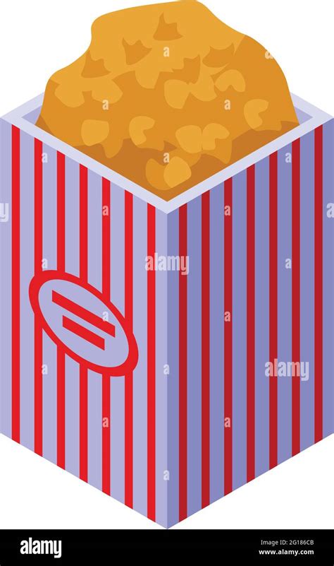 Popcorn Box Icon Isometric Of Popcorn Box Vector Icon For Web Design