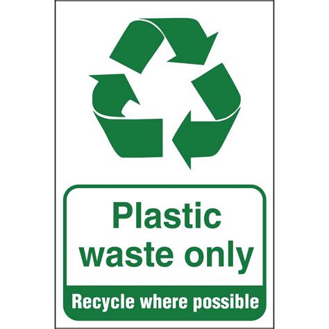 Plastic Waste Only Waste And Recycling Environmental Safety Signs