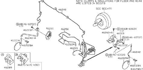 Nissan Pathfinder Brake Hydraulic Line Bracket Piping Mwb Clamp